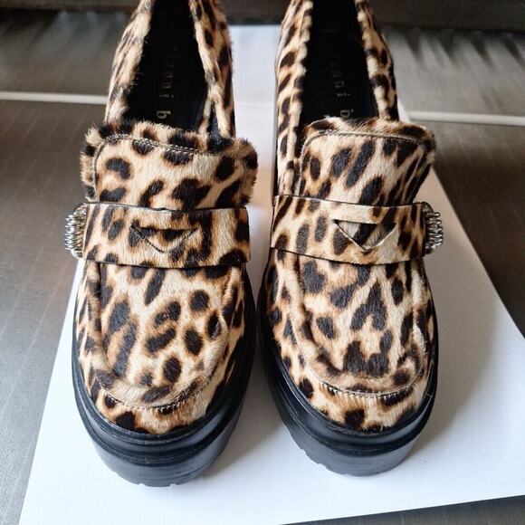 Gianni Bini Shoes - Gianni Bini Leopard Print Faux Calf Hair Platform High Heel Shoes Wms Sz 9